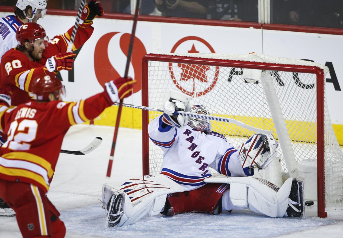 Gaudreau, Markstrom lead Flames to 6-0 win over Rangers