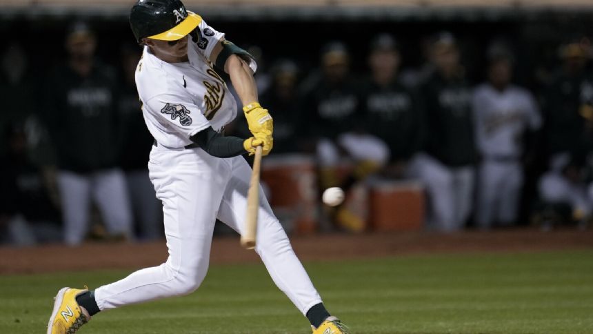 Gelof hits 2-run double, Ruiz 2-run homer to help A's pound new-look Angels 9-2