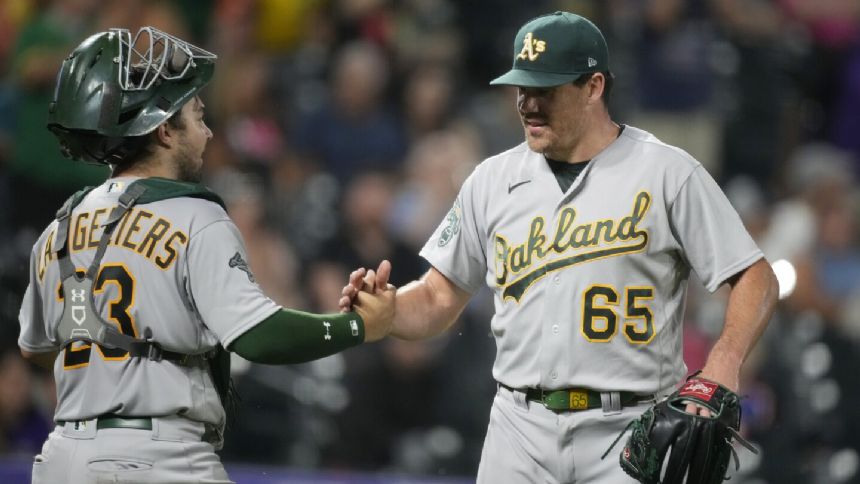 Gelof, Laureano homer to back Sears in the Athletics' 8-5 victory over the Rockies