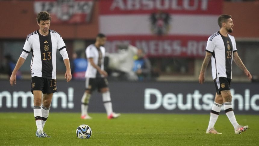 Germany's troubles deepen in 2-0 loss to Austria ahead of hosting Euro 2024. Leroy Sane sent off