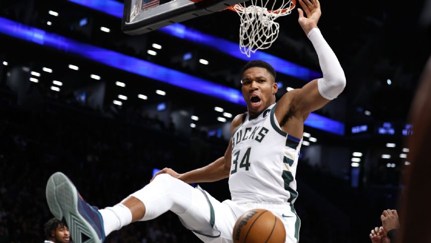 Giannis Antetokounmpo has 36 points and 12 rebounds, Bucks beat Nets 129-125