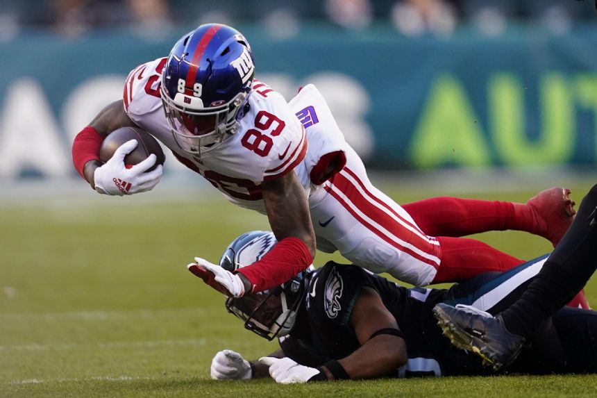 Giants rookie WR Toney's season over after playing 10 games