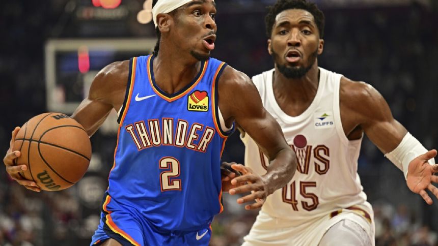 Gilgeous-Alexander, rookie Holmgren help Thunder rally in closing minutes to stun Cavaliers 108-105