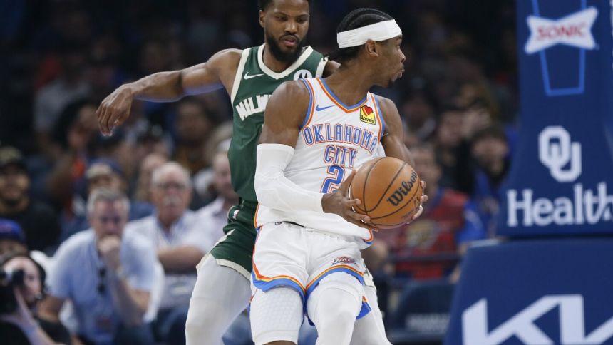 Gilgeous-Alexander scores 23 points as the Thunder beat the injury-depleted Bucks 125-107