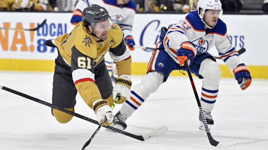 Golden Knights end Edmonton's 16-game win streak with 3-1 victory in Vegas