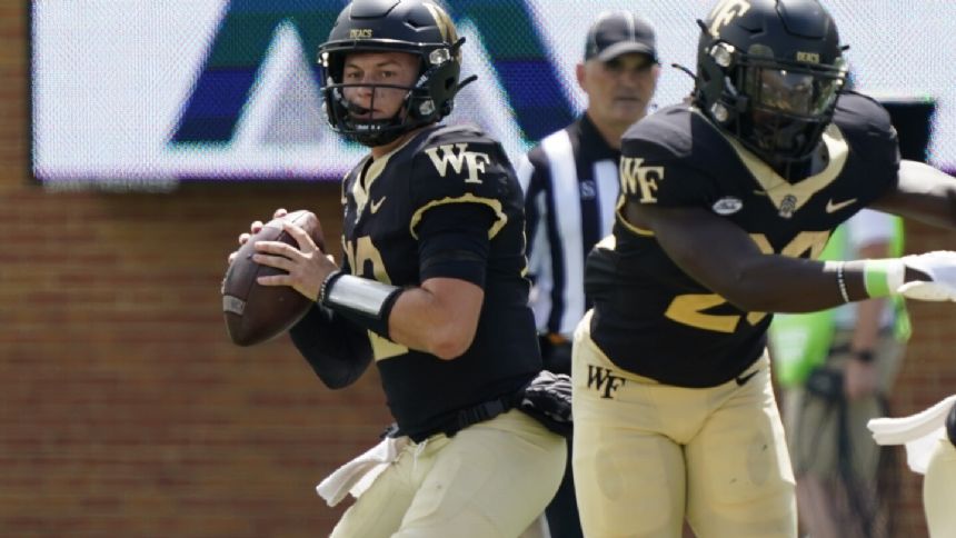 Griffis throws for 2 TDs as Wake Forest beats Vanderbilt 36-20 in game delayed two hours