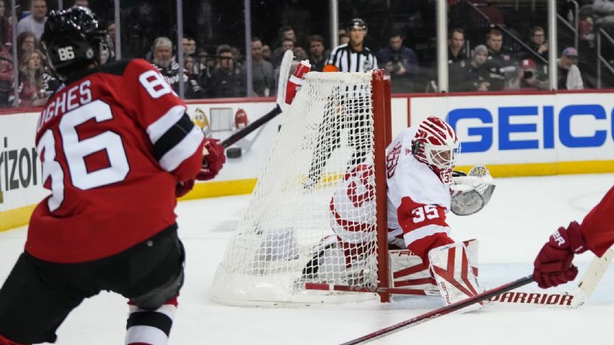 Hamilton scores winner, Jack Hughes adds two as Devils down Red Wings 4-3