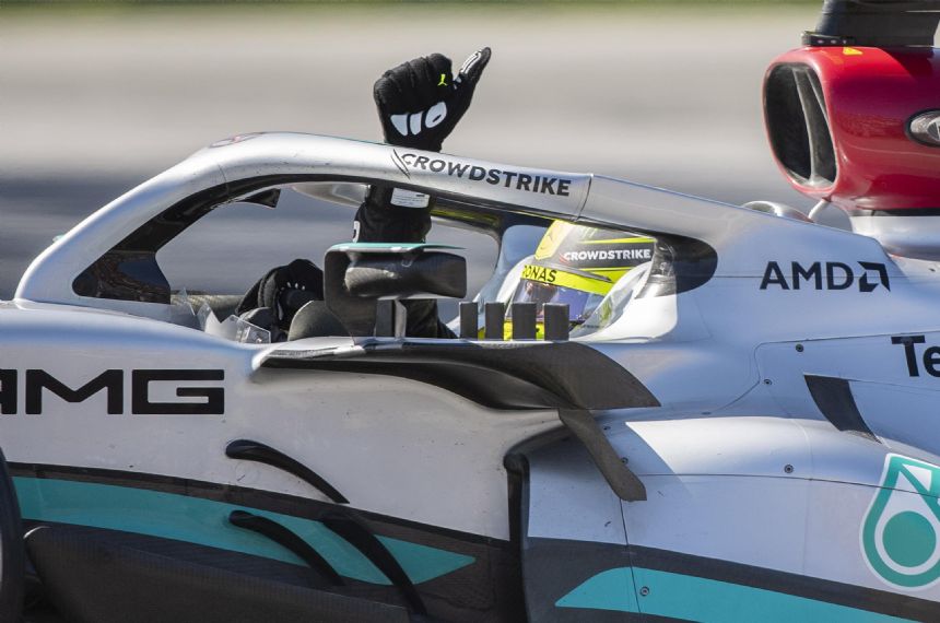 Hamilton's raised Mercedes bounces champ to needed podium