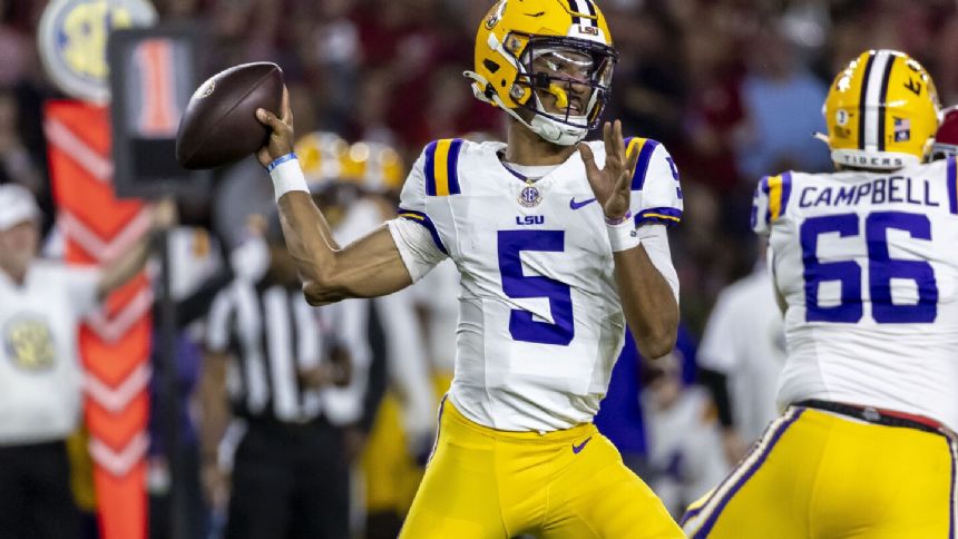 Heisman finalists: LSU QB Daniels, Oregon QB Nix, Washington QB Penix Jr., Ohio St. WR Harrison Jr.
