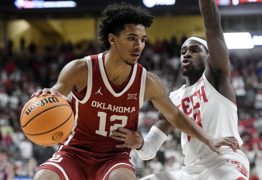 Hill scores 8 in OT, Oklahoma beats Texas Tech 68-63