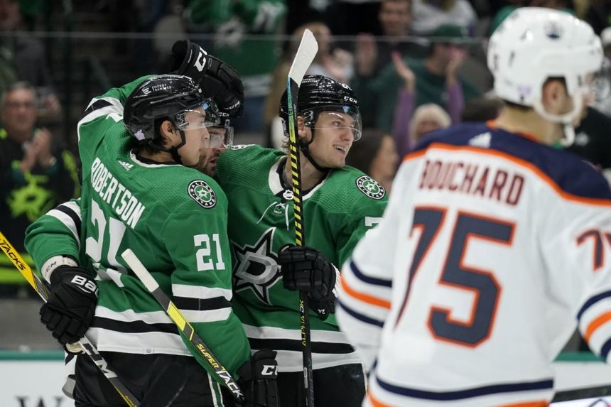 Hintz scores 6th in 6 games, Stars beat Oilers 4-1