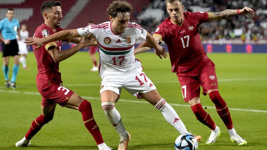 Hungary remains unbeaten after 2-1 win at Serbia in European Championship qualifying