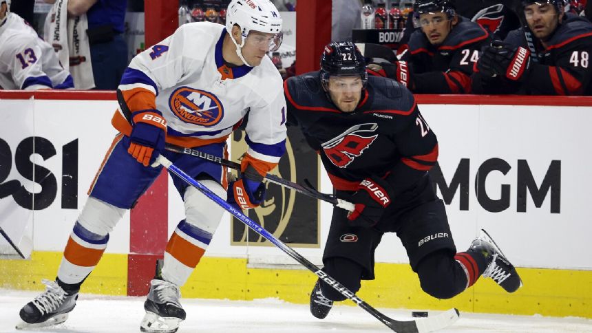 Hurricanes lose defenseman Brett Pesce to lower-body injury in Monday's Game 2 win vs. Islanders