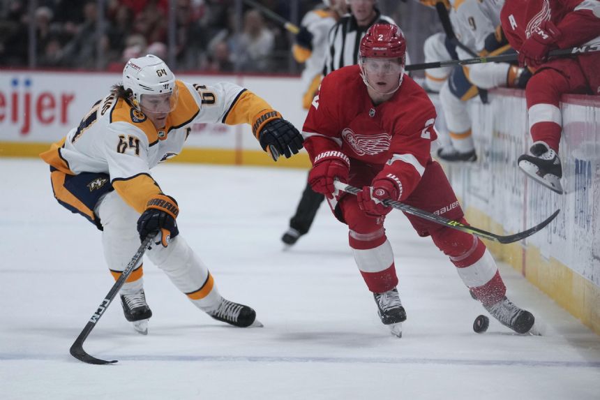 Husso makes 26 saves, Red Wings shut out Predators 3-0