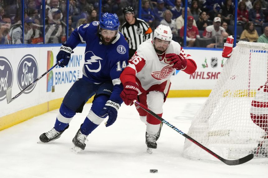 Husso makes 43 saves, helps Red Wings beat Lightning 4-2