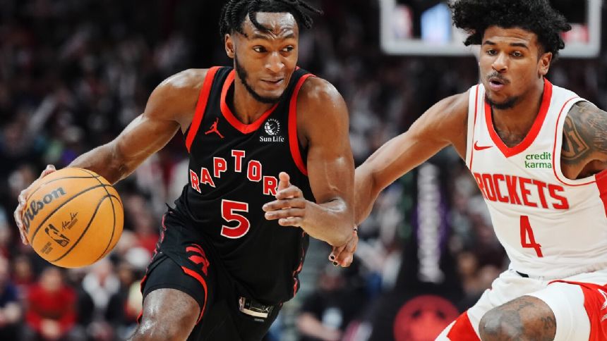 Immanuel Quickley scores 25 as Raptors beat Rockets 107-104 for 2nd straight victory