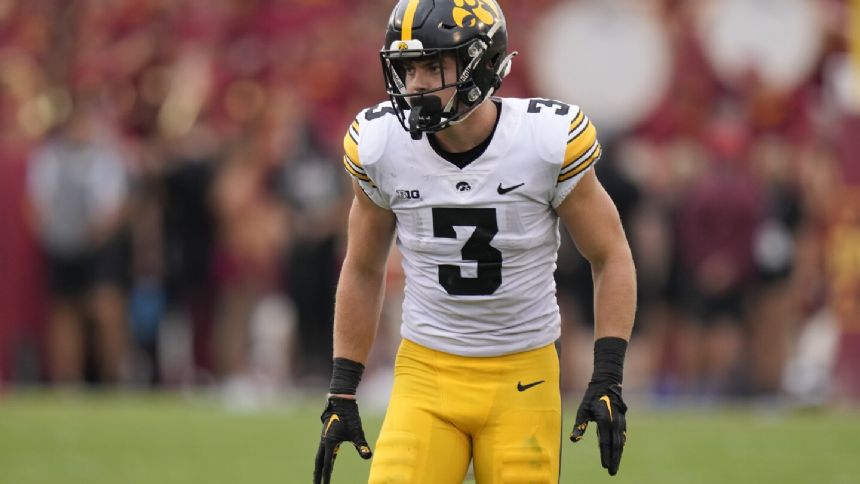 Iowa star cornerback Cooper DeJean will miss the rest of the season because of a leg injury