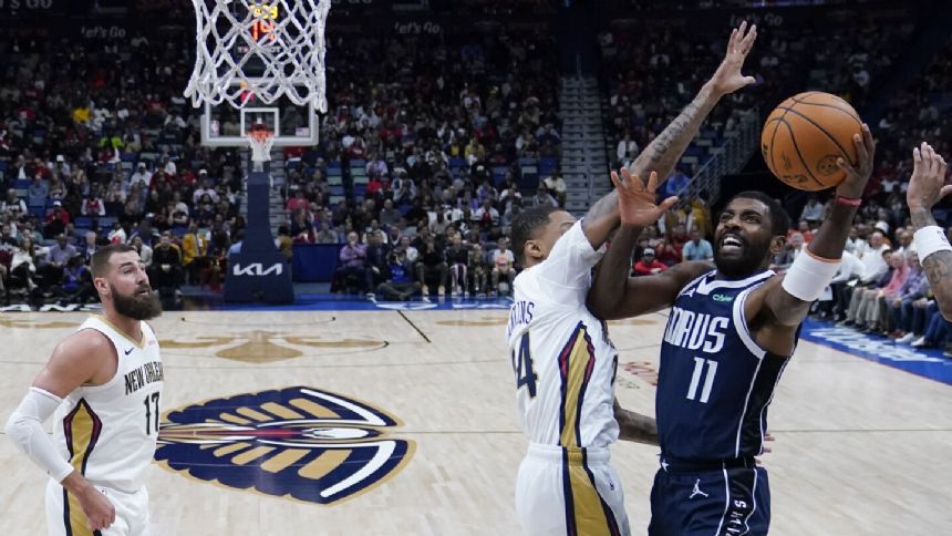 Irving hits 7 of 10 3-pointers, scores 35 points in Mavericks' 136-124 victory over Pelicans