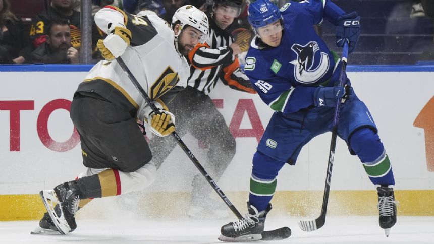 Jack Eichel has a goal and 2 assists in his 500th NHL game, Golden Knights beat Canucks 4-1
