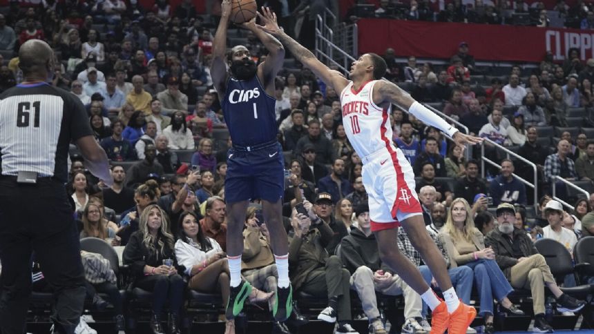 James Harden's tiebreaking 4-point play snaps Clippers' 6-game skid, beats Rockets 106-100