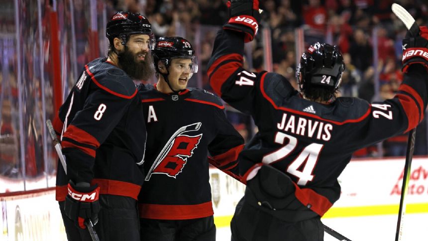 Jarvis scores twice in third period as Hurricanes beat Penguins 4-2