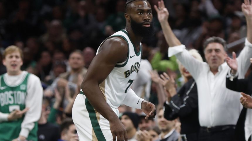 Jaylen Brown scores 28 points, Celtics hit 19 3s and beat Nets 121-107 in NBA tournament play