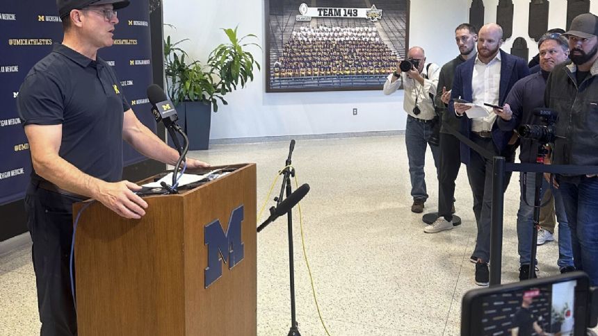 Jim Harbaugh says Sherrone Moore will lead No. 2 Michigan if a judge doesn't rule in school's favor