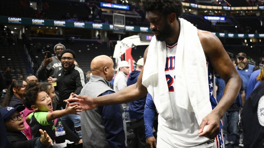 Joel Embiid has season-high 50 points in 76ers' 131-126 victory over Wizards