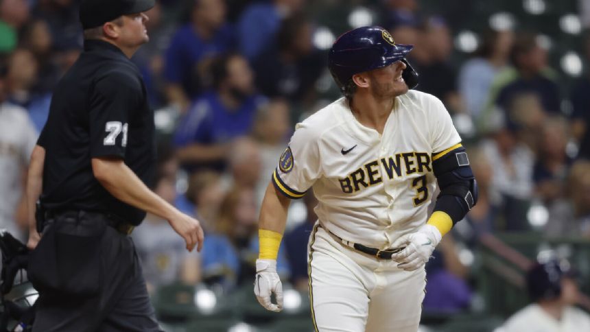 Josh Donaldson homers and Freddy Peralta's strong pitching lead Brewers over Marlins 3-1
