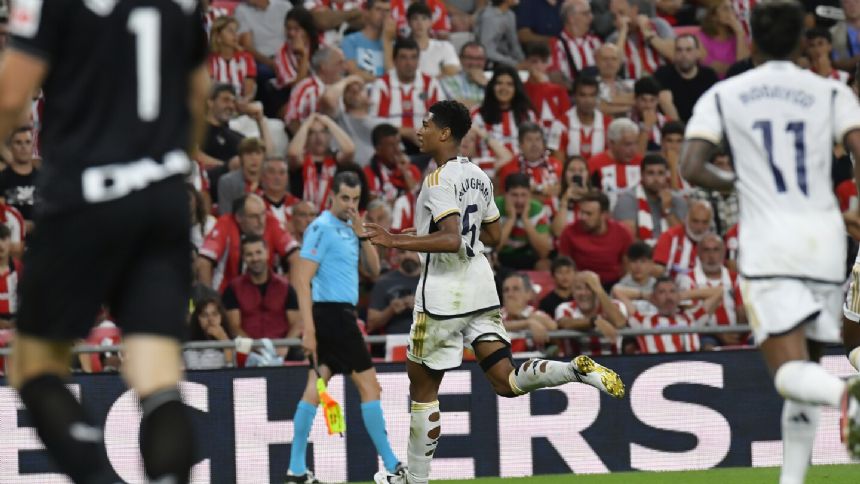Jude Bellingham scores on Real Madrid debut in 2-0 win at Athletic Bilbao in Spanish league opener