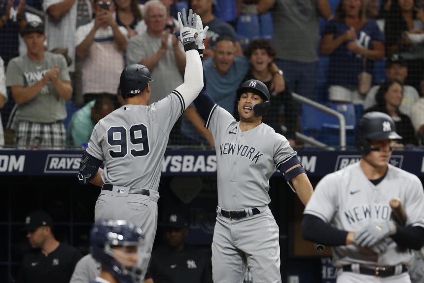 Judge homers twice, Yankees come back to beat Rays 5-4