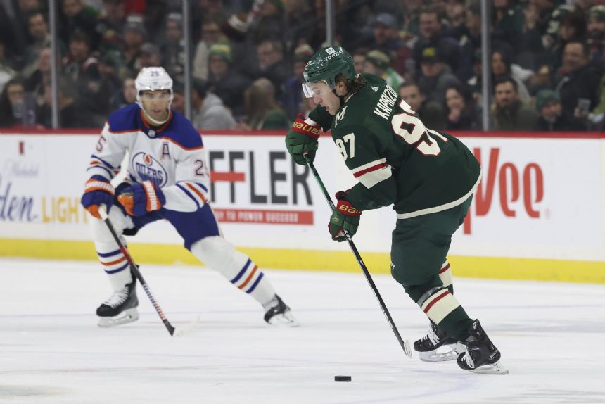 Kaprizov's 3-point game leads Wild to 5-2 win over Oilers