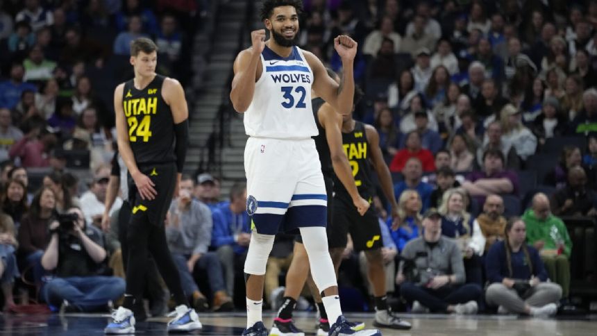 Karl-Anthony Towns helps T-wolves beat Jazz 101-90 with Edwards sidelined