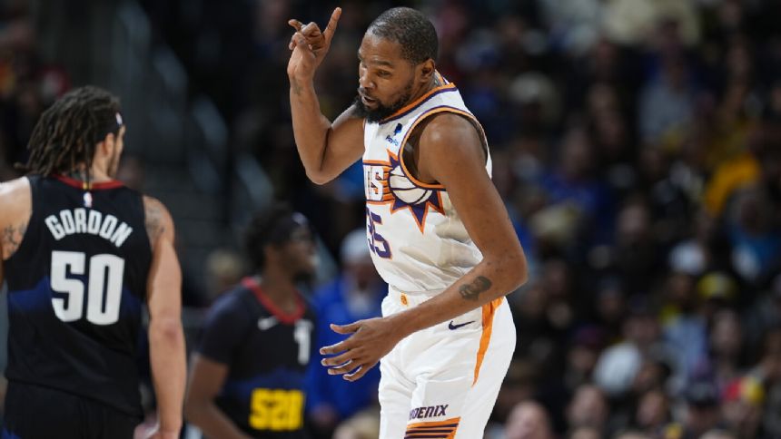 Kevin Durant scores 30 points to lead Suns to another win in Denver, 104-97