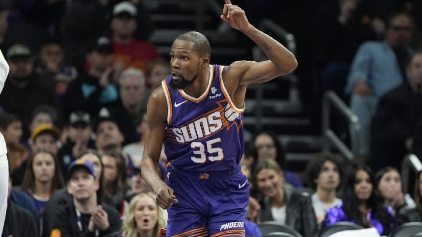 Kevin Durant scores 40 points, Suns hold off Pacers 117-110 for 5th straight victory