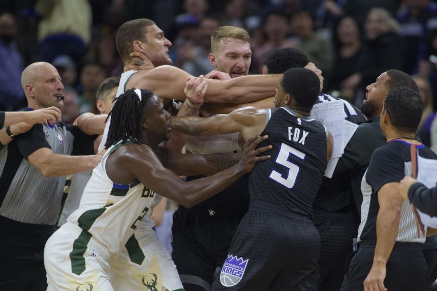Kings' Lyles suspended 1 game; Bucks' Lopez fined $25,000