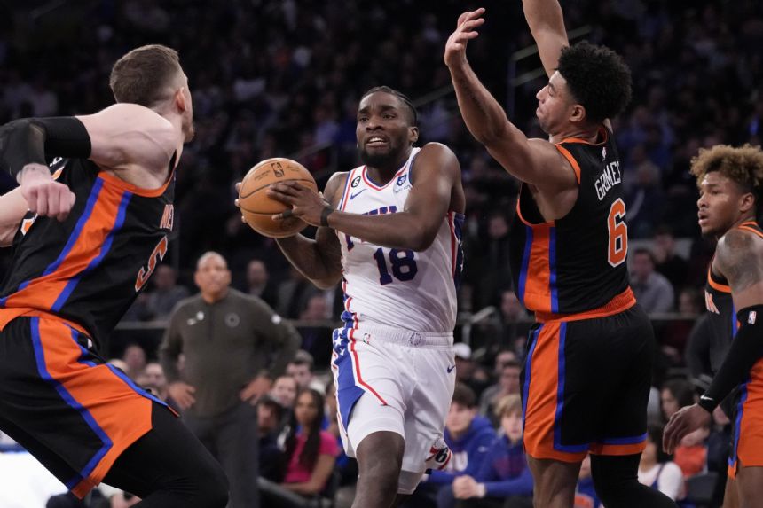 Knicks rally from 21 points down, beat 76ers 108-97