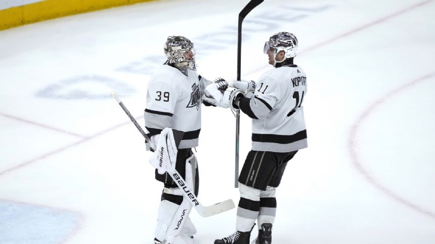 Kopitar scores twice and Talbot makes 28 saves as Kings blank Blackhawks 5-0