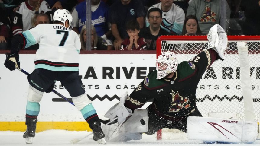 Kraken forward Jordan Eberle suffers cut on leg from skate blade, unlikely to play vs. Avalanche