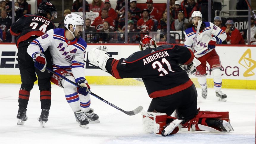 Kreider's 3rd-period hat trick lifts Rangers into Eastern Conference Final with win over Hurricanes