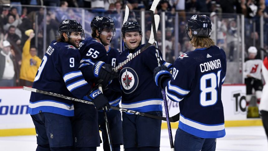 Kyle Connor's 3-point effort lifts Jets to 6-3 victory over Devils