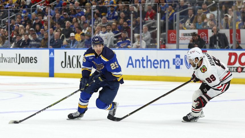 Kyrou scores 2 as Blues beat Blackhawks 5-2 to preserve playoff hopes