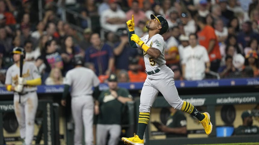 Langeliers, Kemp homer as Athletics down Astros again 6-2 to avoid 100th loss