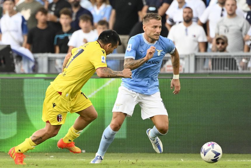 Lazio beats Bologna 2-1 despite goalkeeper's early red card