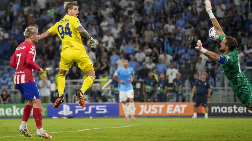 Lazio goalkeeper Provedel scores late equalizer in 1-1 draw with Atletico Madrid in Champions League