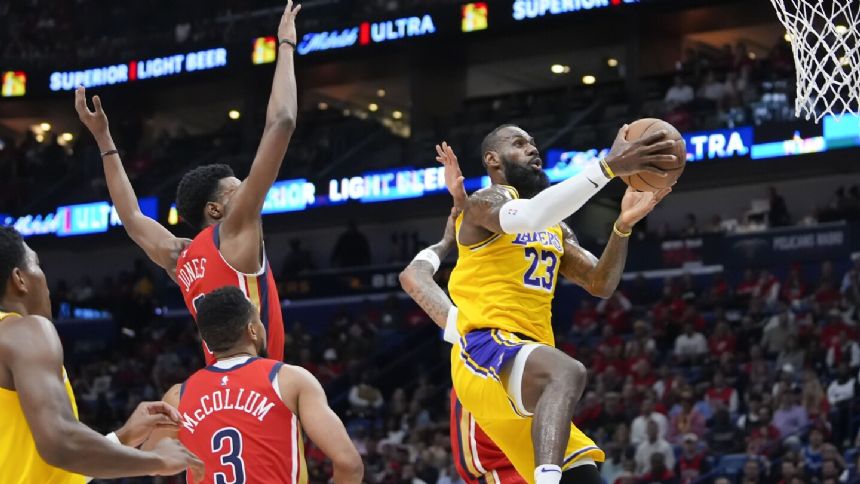 LeBron James and the Lakers secure a playoff berth with 110-106 win over the Pelicans