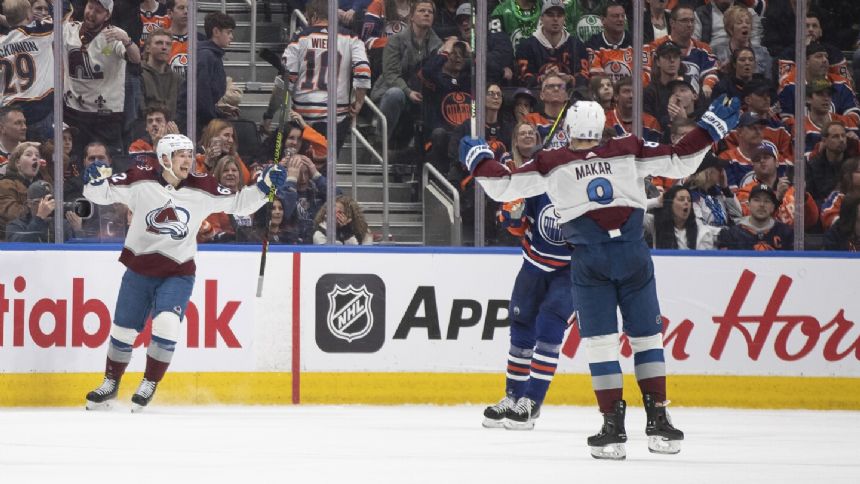 Lehkonen scores last-second goal to lift Avalanche over Oilers 3-2 in OT