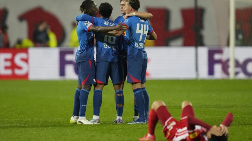 Leipzig reaches Champions League knockout stages with 2-1 win at Red Star Belgrade