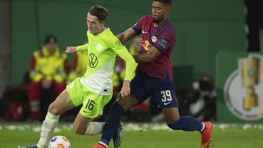 Leipzig's German Cup title defense ends in 1-0 loss at Wolfsburg