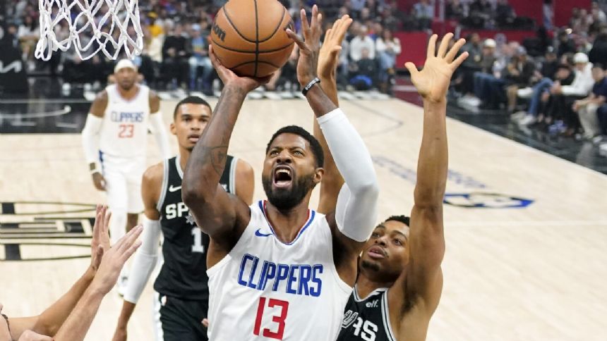 Leonard and George school Wembanyama in rookie's 1st road game, lead Clippers over Spurs 123-83